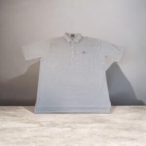 Fennec Jupiter Hills Polo White Striped Golf Country Club XL Old Money Nautical